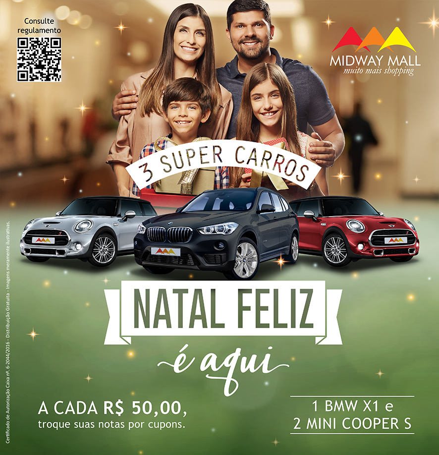 Midway Mall sorteia BMW X1 e dois Mini Cooper da Promoção neste domingo