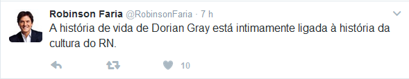 Governador Robinson Faria lamenta nas redes sociais morte de Dorian Gray; velório acontece na Pinacoteca do Estado