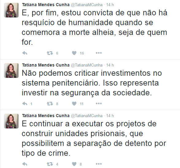 Chefe da Casa Civil do governo RF critica quem comemora morte de presos e defende tratamento digno até “para quem cometeu crimes terríveis”