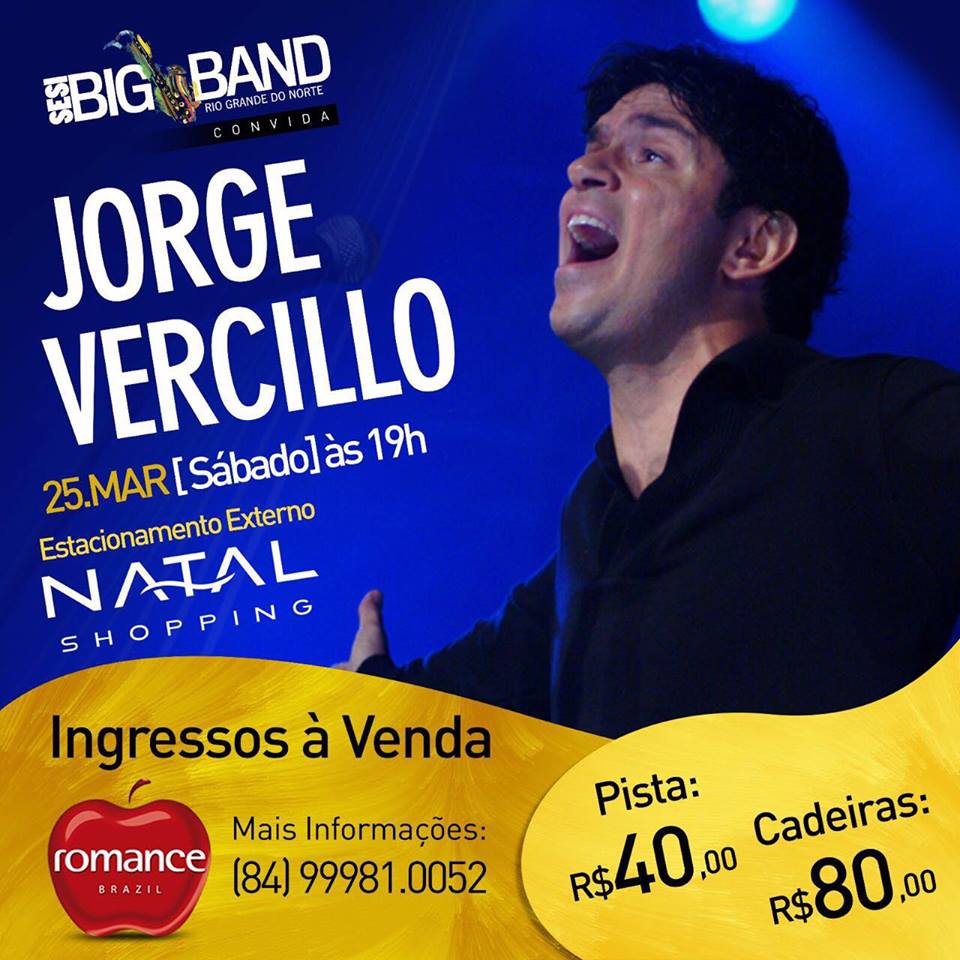 Jorge Vercillo e SESI BIG BAND fazem show neste sábado no Natal Shopping