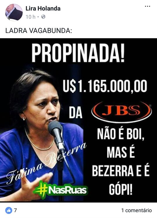 Médico potiguar Lira Holanda diz em rede social que senadora Fátima é “vagabunda”