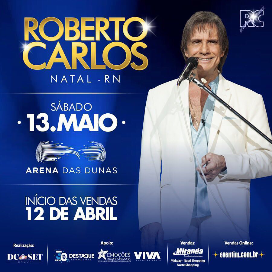 MP/RN diz que promotores do show de Roberto Carlos vão ter que ressarcir beneficiários da Lei da Meia-entrada que pagaram valor integral do ingresso