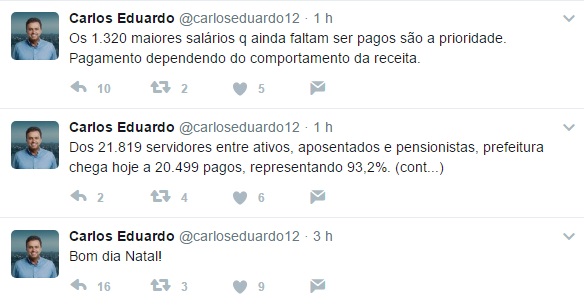 Prefeitura do Natal paga 93,2% de servidores