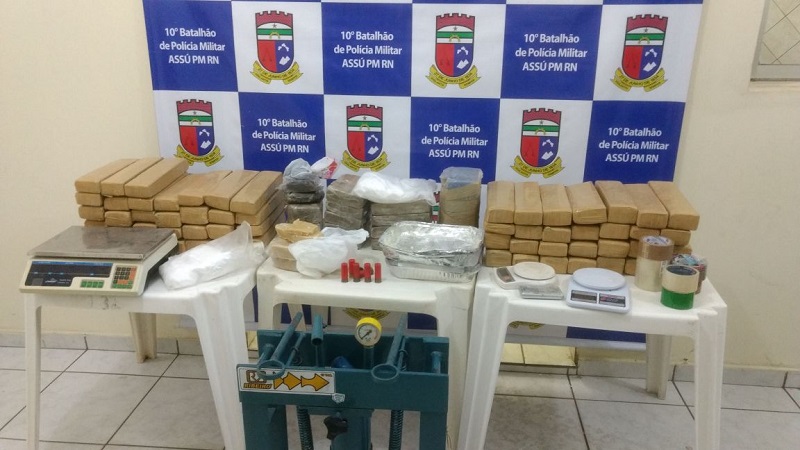 Polícia Militar apreende quase 90 quilos de drogas no interior do RN