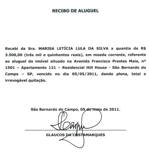 Lula manda ‘31 folhas de recibos de aluguel’ a Moro