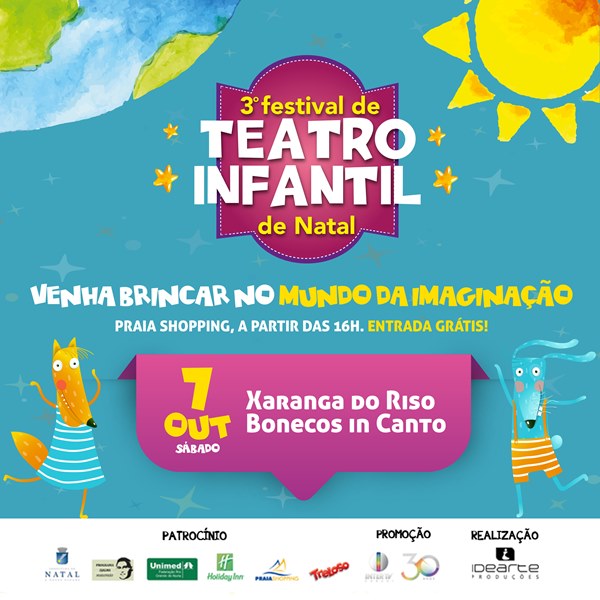 Lazer para as crianças: tem início neste sábado a terceira edição do Festival de Teatro de Natal