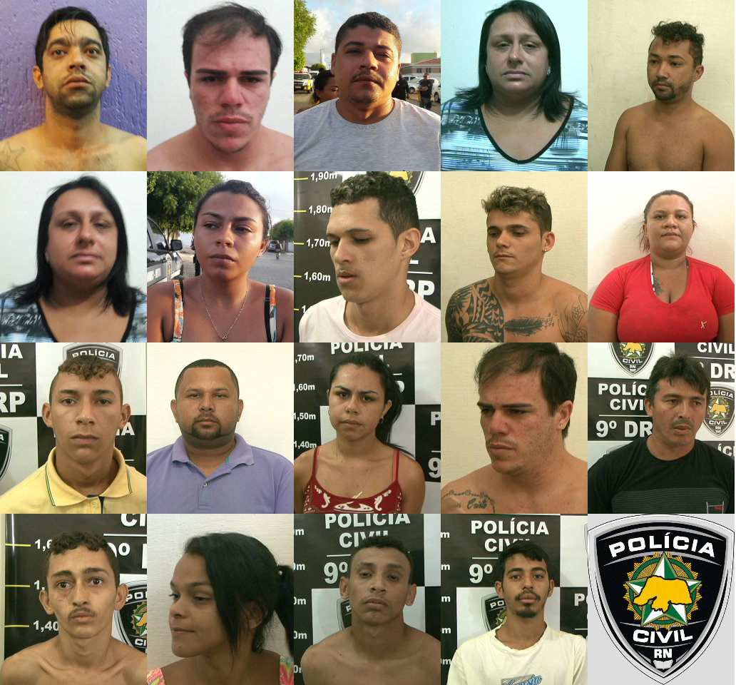 Polícia Civil prende 23 pessoas suspeitas de integrarem facção criminosa e por envolvimento com tráfico de drogas em Santa Cruz, Caicó e Tangará