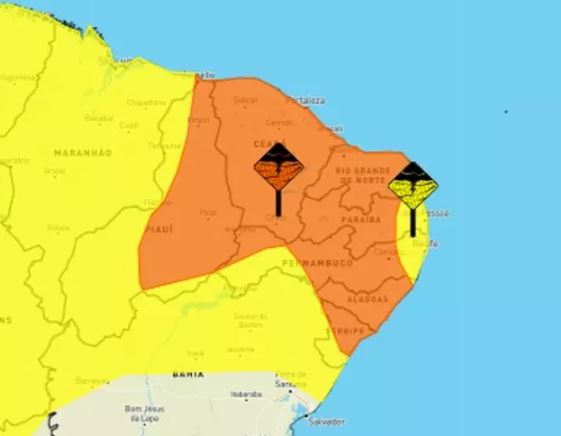 Instituto Nacional de Meteorologia emite alerta para todo o RN