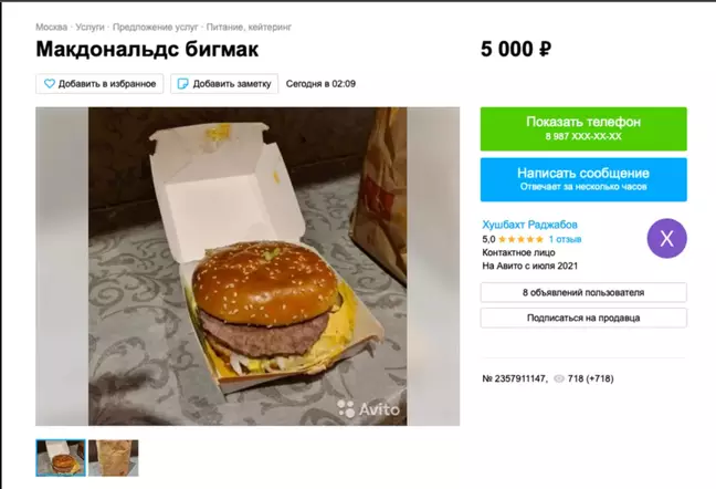 Russos vendem lanches do McDonald’s a preços exorbitantes