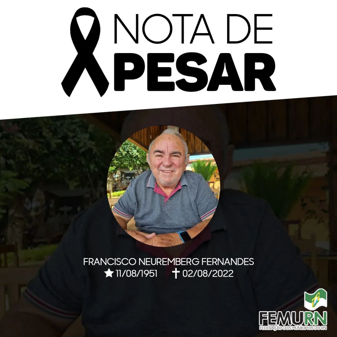 Femurn emite Nota de Pesar pela morte de ex-prefeito de Itaú (RN)