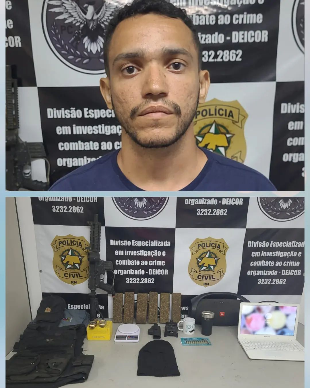 Deicor/PCRN deflagra operação e prende integrante do PCC com drogas, simulacro de fuzil e fardamento da PM