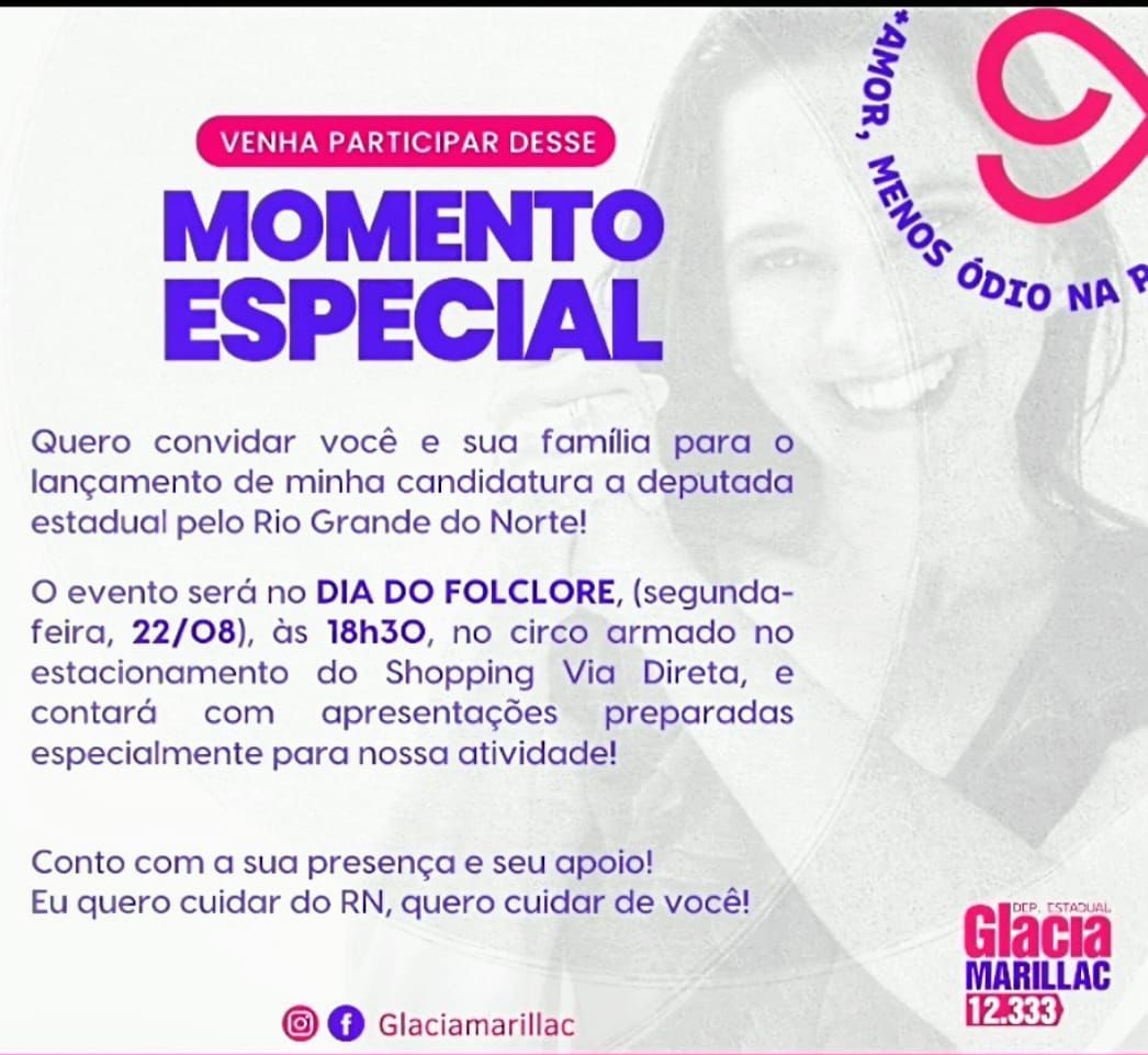 Jornalista Glacia Marillac lançará sua candidatura a deputada estadual em evento circense no Dia do Folclore