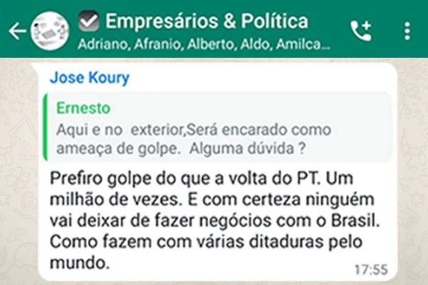 Medo de prisão e debandada: como empresários bolsonaristas reagiram no grupo de WhatsApp