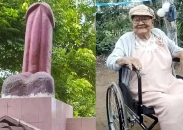 Último desejo: mulher é enterrada em túmulo com pênis gigante de 300 quilos