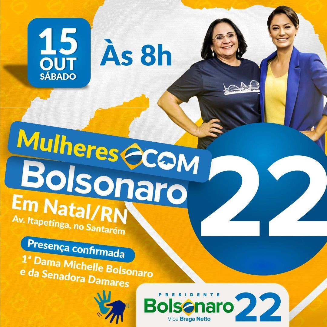 Michelle Bolsonaro e Damares visitam Natal amanhã