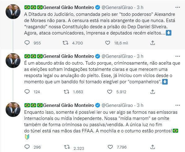 Girão afirma que única solução está no Exército e dispara: "mochila e coturno estão prontos"