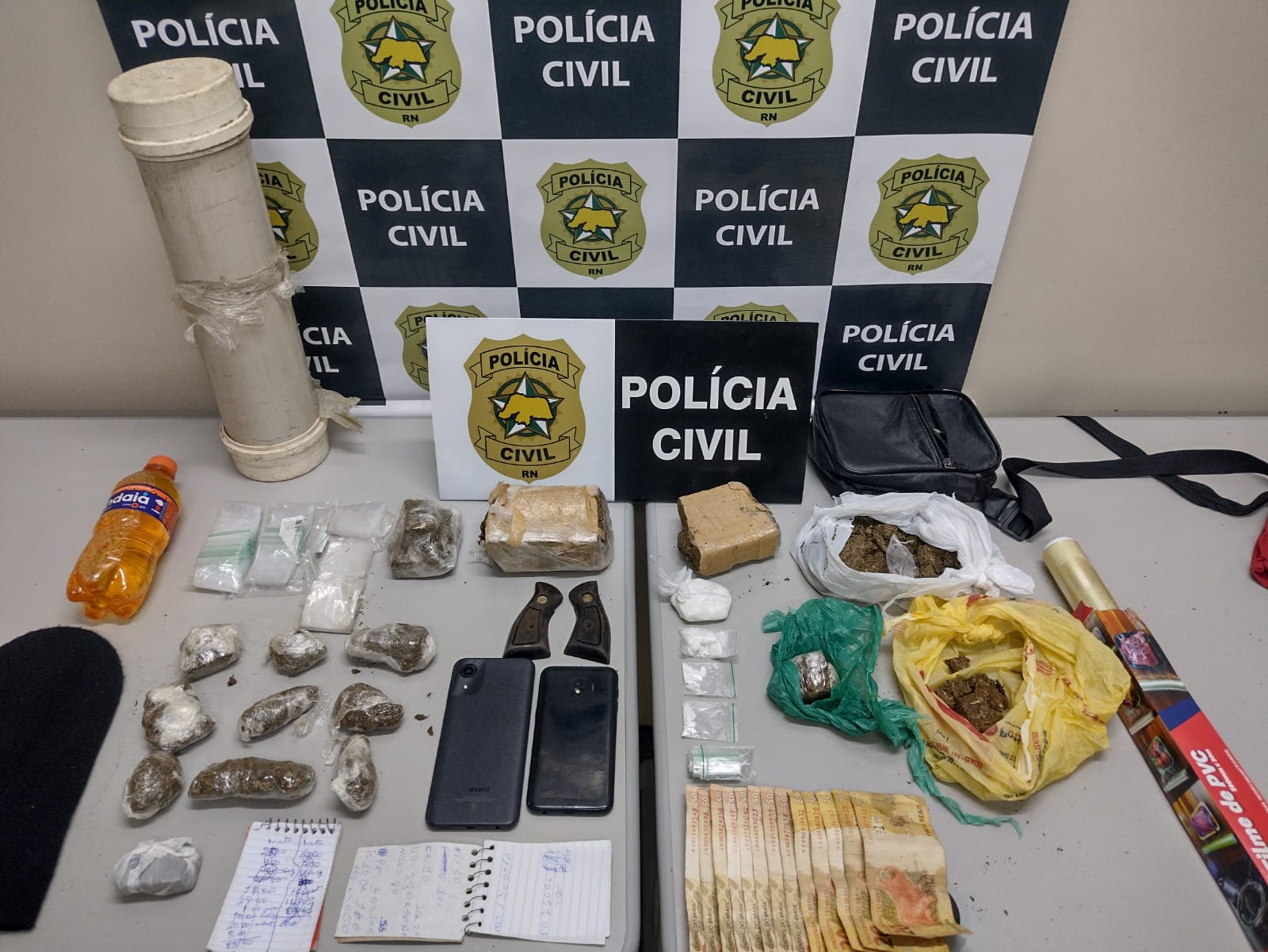 Polícia Civil prende casal suspeito de tráfico de drogas e receptação em Macaíba