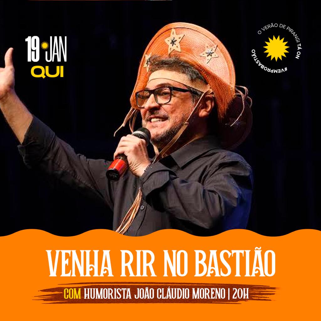 Humorista João Cláudio Moreno se apresenta, no Buteco São Bastião, em Pirangi, nesta quinta