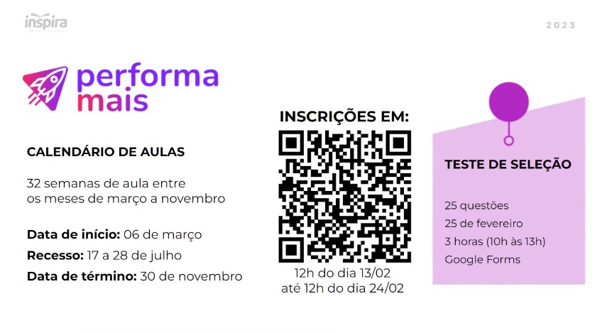 Abertas inscrições para o Performa Mais