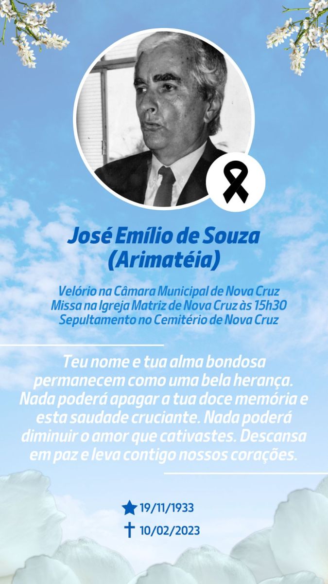 Morre ex-vice-prefeito e ex-presidente da Câmara do RN, José Arimateia
