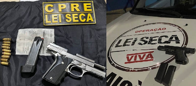 CPRE/ LEI SECA apreende armas e notifica condutores alcoolizados em Natal
