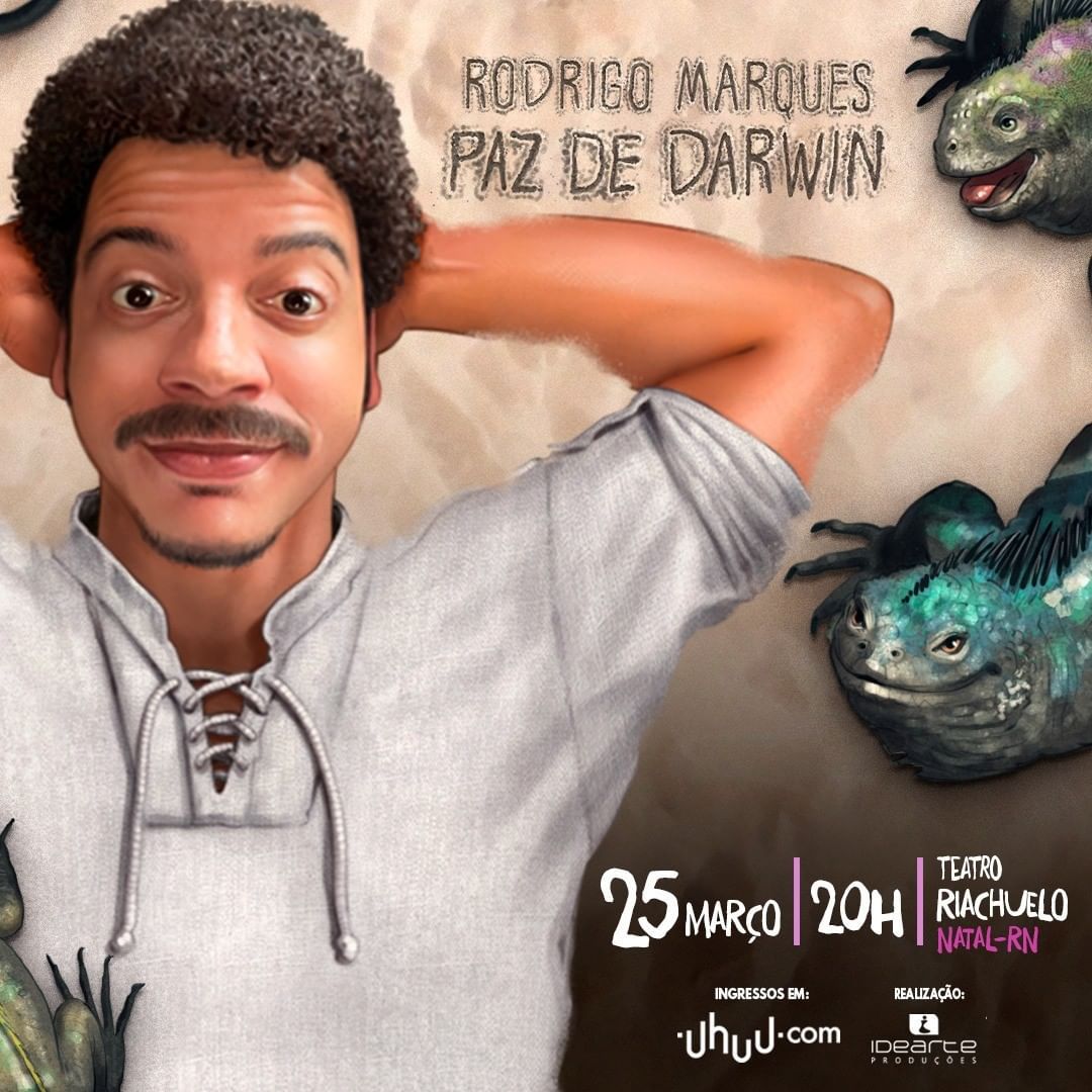 É amanhã! Rodrigo Marques apresenta o stand up 'Paz de Darwin' no Teatro Riachuelo