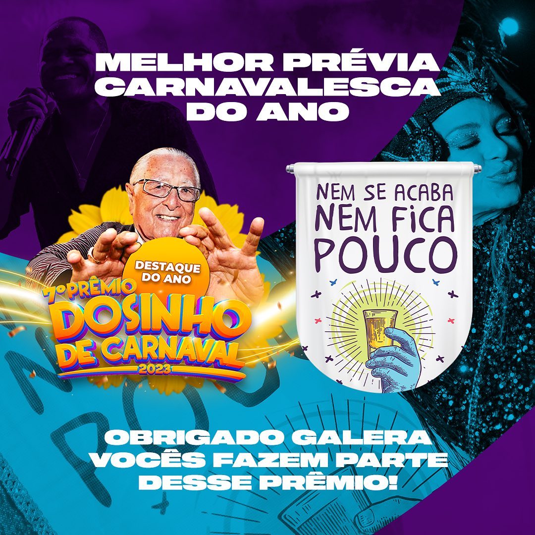 'Nem se Acaba Nem Fica Pouco' é eleito Prévia Carnavalesca do Ano pelo 7º prêmio Dosinho