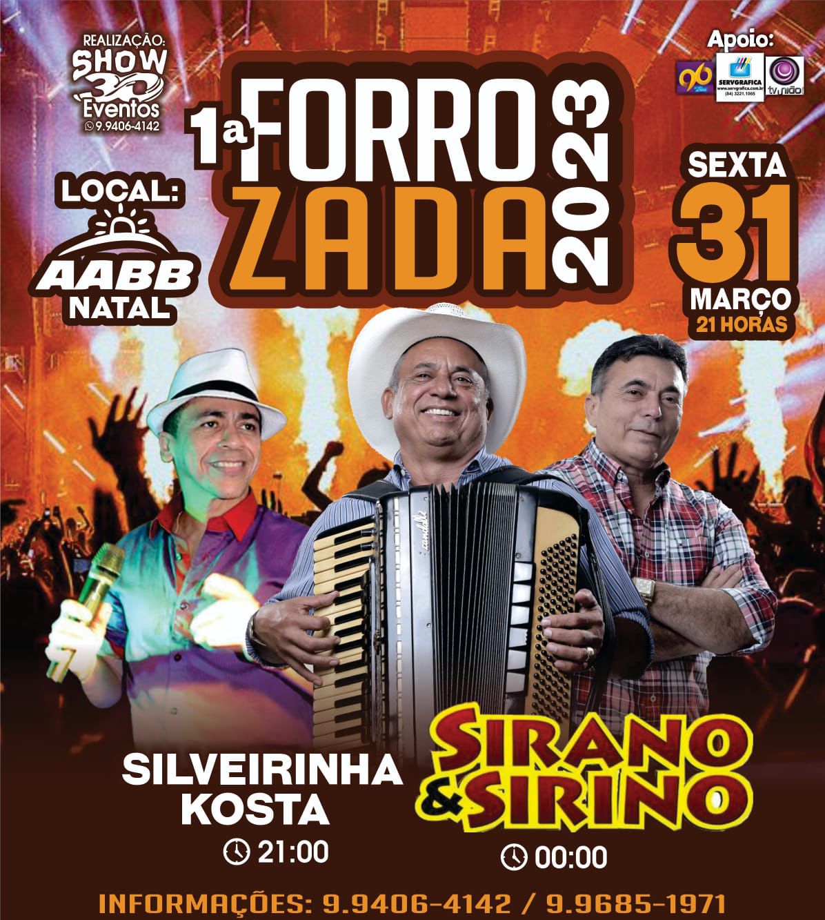 Sirano e Sirino se apresentam na AABB nesta sexta-feira