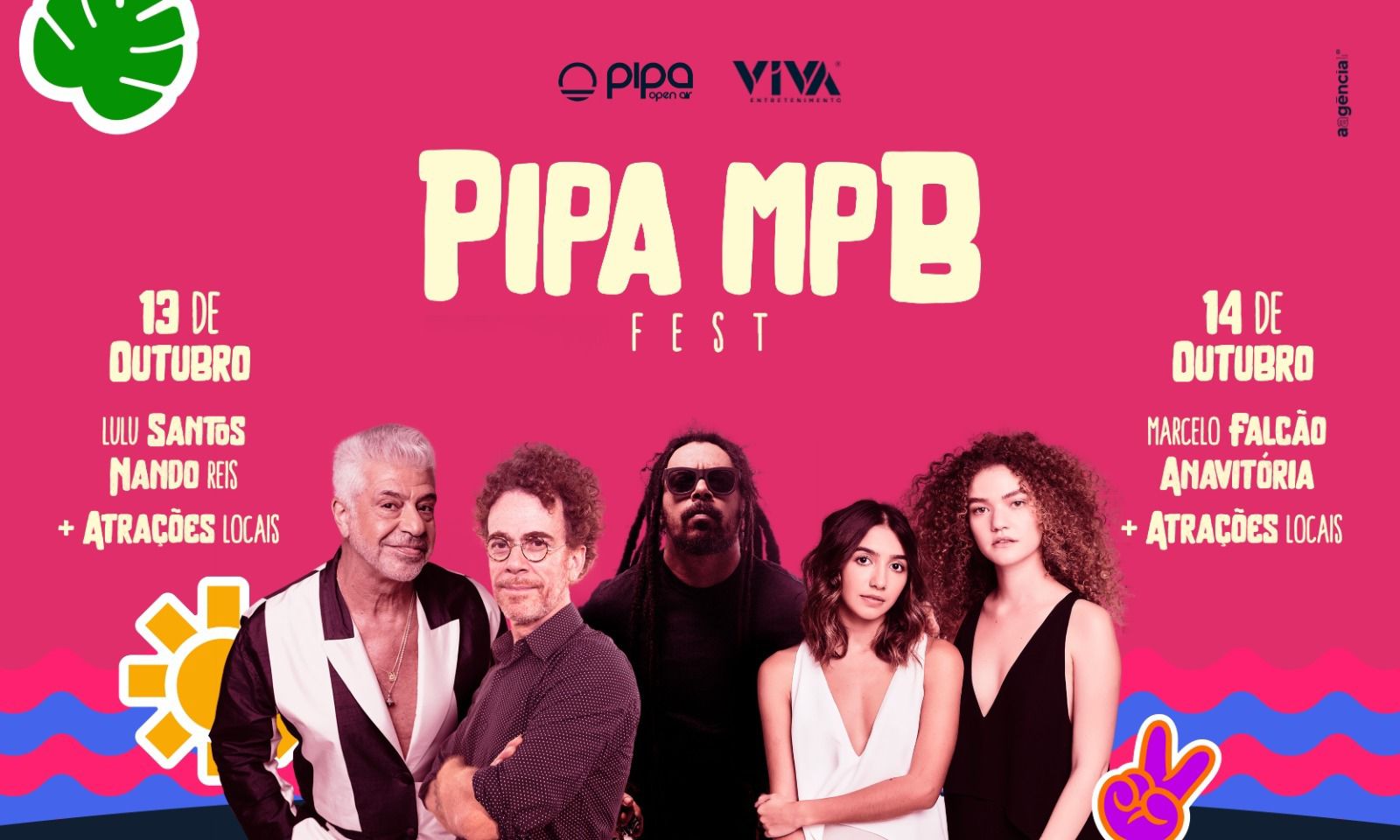 Lulu Santos, Nando Reis, Anavitória e Marcelo Falcão são atrações confirmadas da segunda edição do Pipa MPB Fest; ingressos já estão à venda