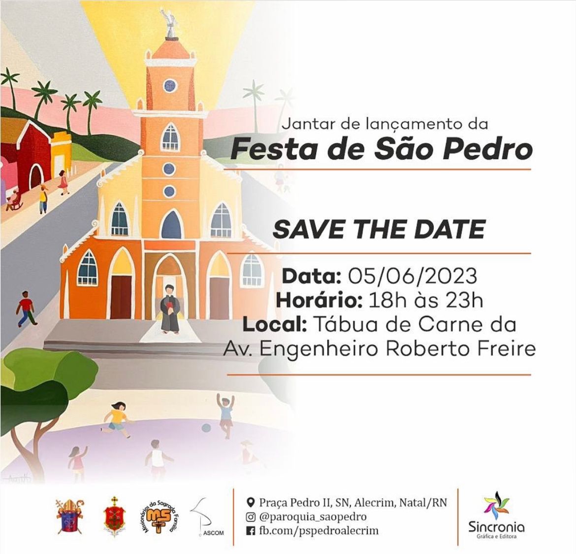 Paróquia realizará jantar para lançar festa de São Pedro