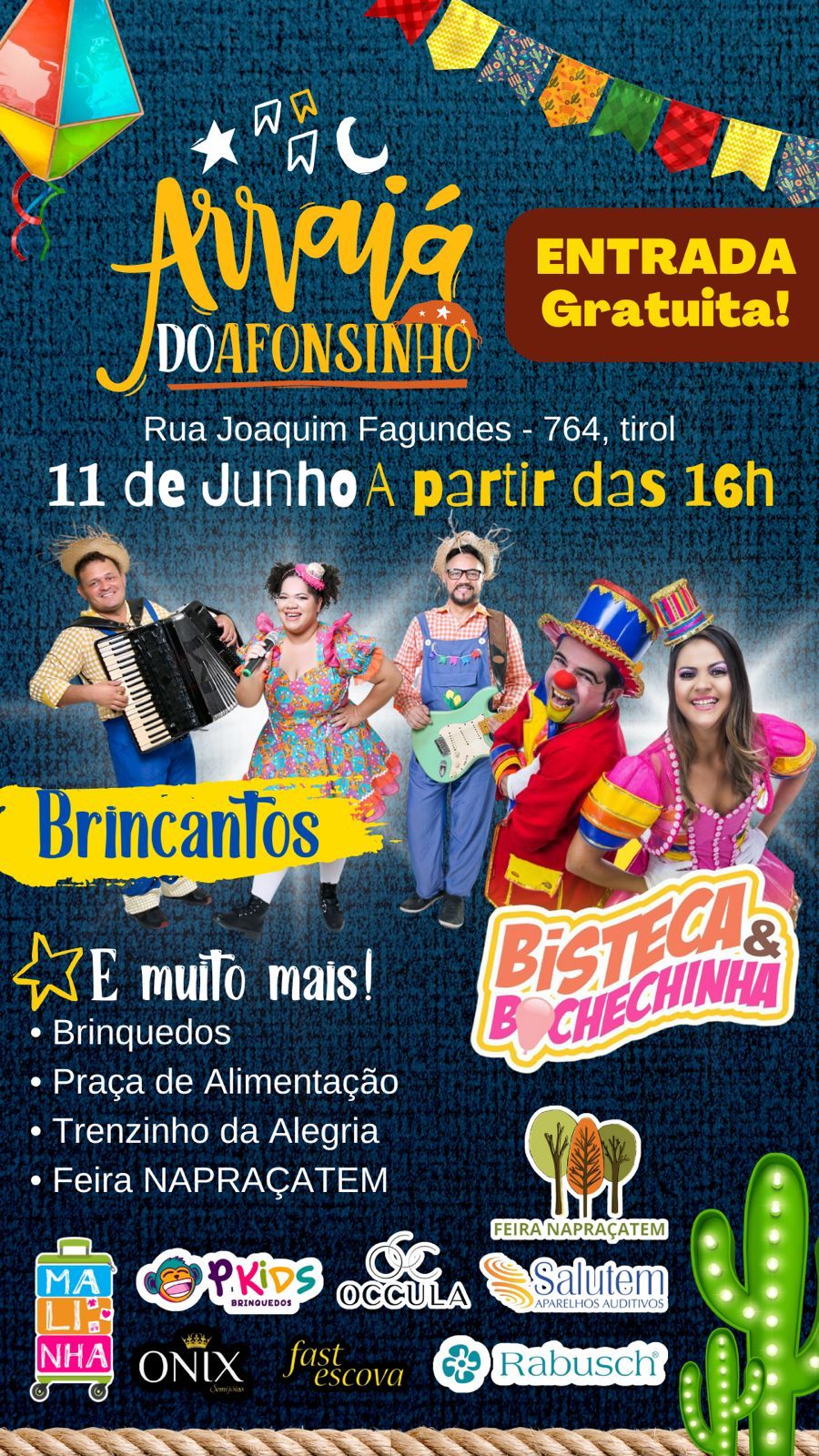Arraiá do Afonsinho traz Bisteca e Bochechinha para a avenida Afonso Pena dia 11 de junho