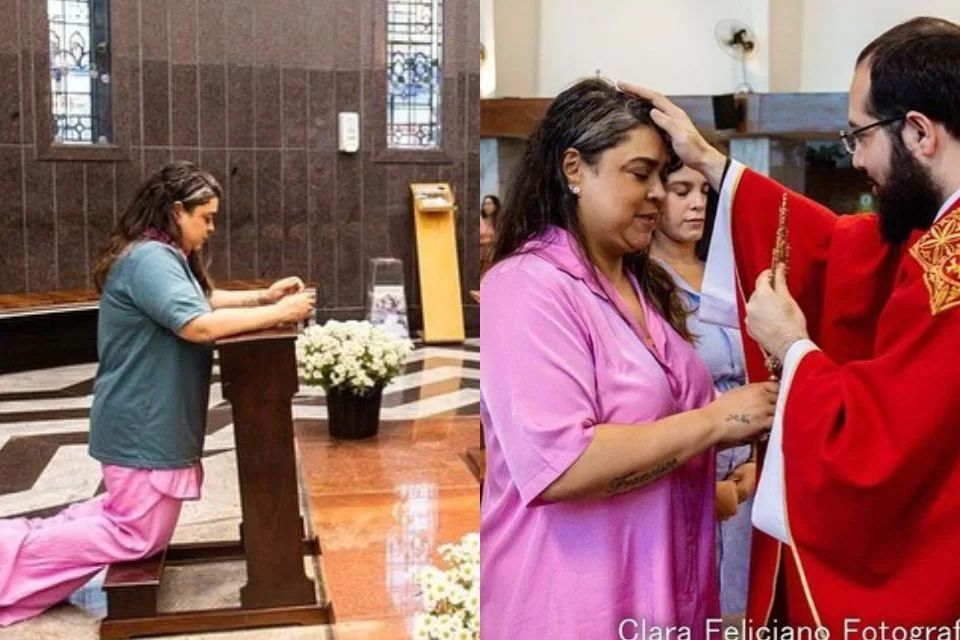 De joelhos, Preta Gil pede cura para o câncer em igreja católica: “Eu creio”