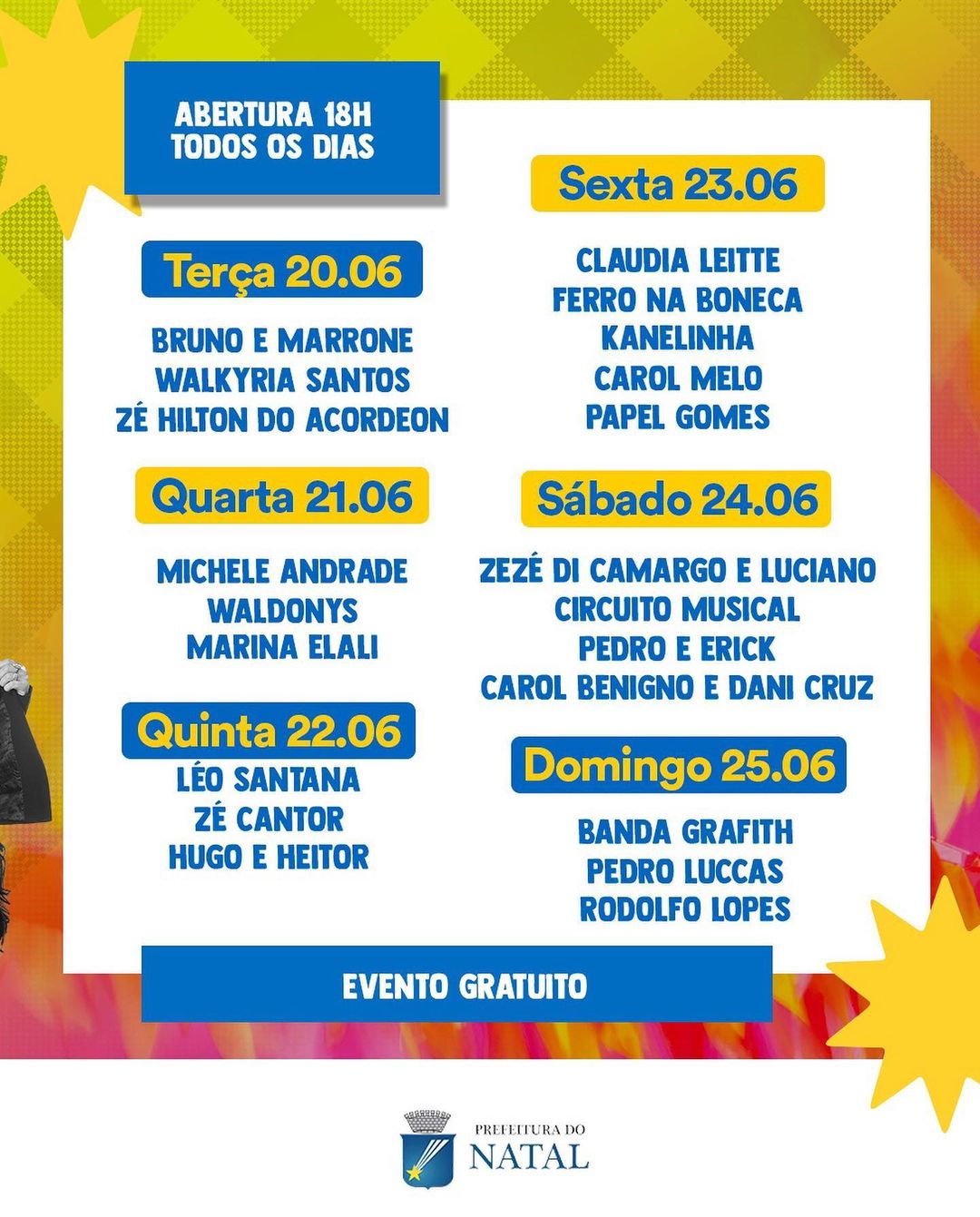 Álvaro Dias realiza o maior São João da história de Natal e abre nesta terça-feira temporada de shows, com Bruno e Marrone
