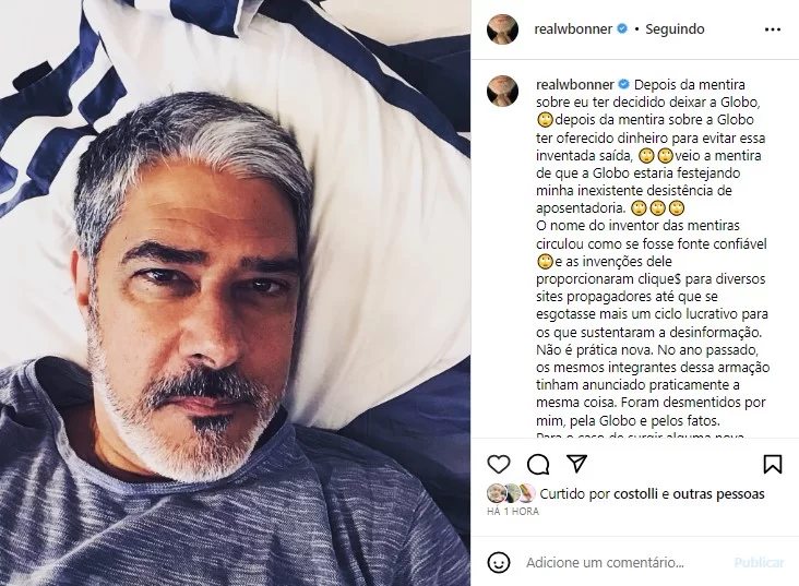 William Bonner fala sobre saída da Globo e explica por que não vai apresentar o JN