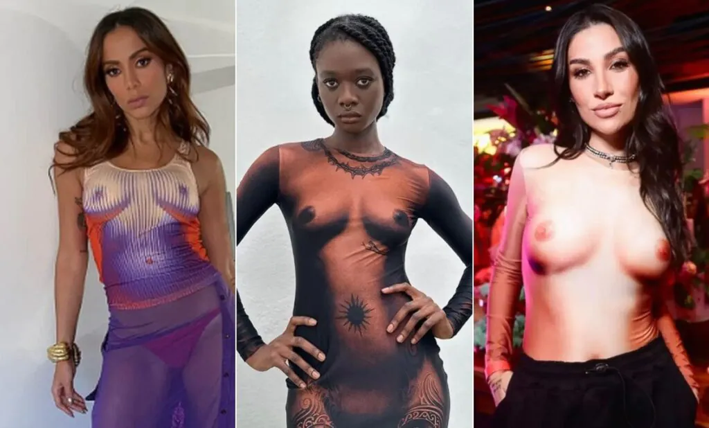 HYPE POLÊMICO?! Roupa estampada que simula ‘corpo pelado’ vira moda entre as famosas