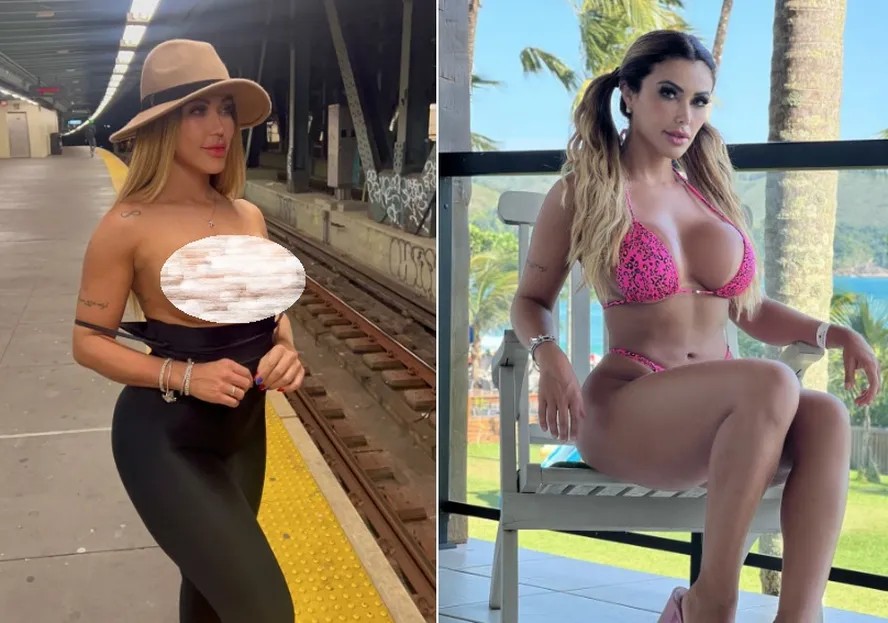 Brasileira faz topless em metrô de Nova York em protesto contra preconceito ao trabalho erótico