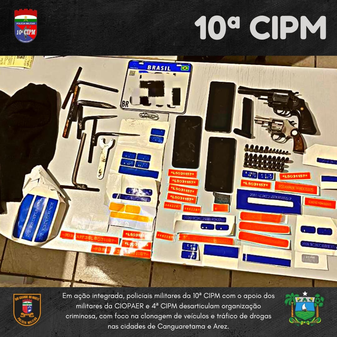 PM desarticula organização criminosa nas cidades de Canguaretama e Arez