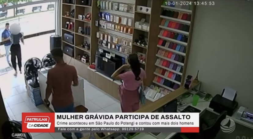 Casal finge ser cliente em loja de eletrônicos e realiza assalto em São Paulo do Potengi