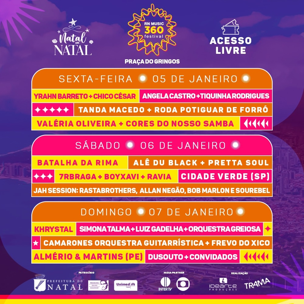 Natal em Natal reúne Festivais de Música em Ponta Negra, Centro e Festa de Santos Reis