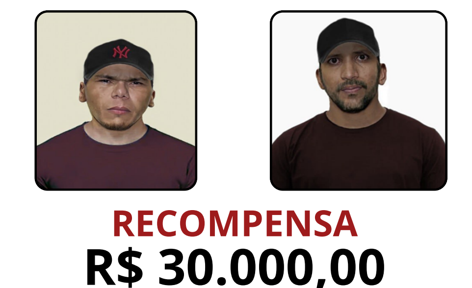 Ministério da Justiça confirma recompensa de R$ 30 mil para informações sobre fugitivos em Mossoró