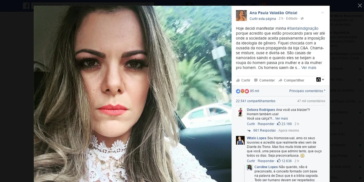 Cantora Ana Paula Valadão é condenada a pagar R$ 25 mil por ligar Aids a LGBTs