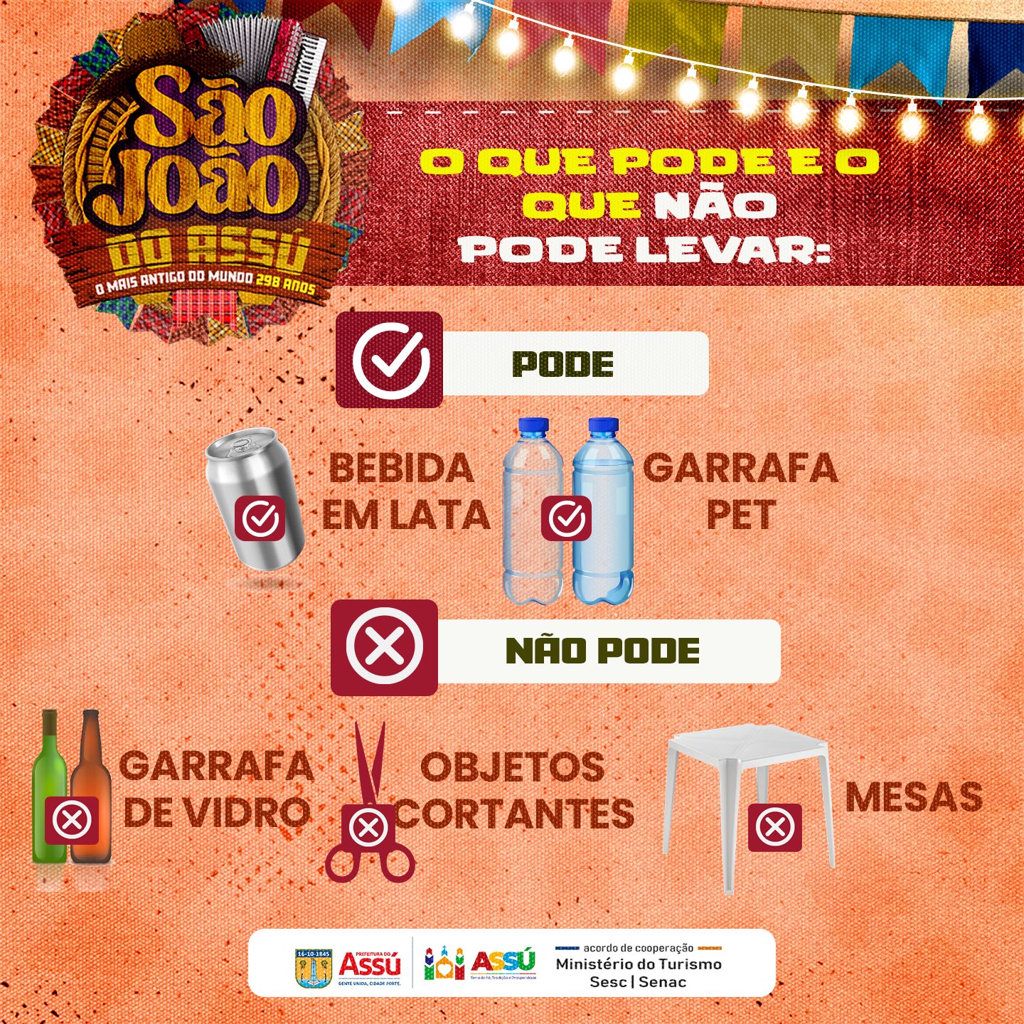 São João do Assú 2024: Confira os Itens Permitidos e Proibidos para a Festa