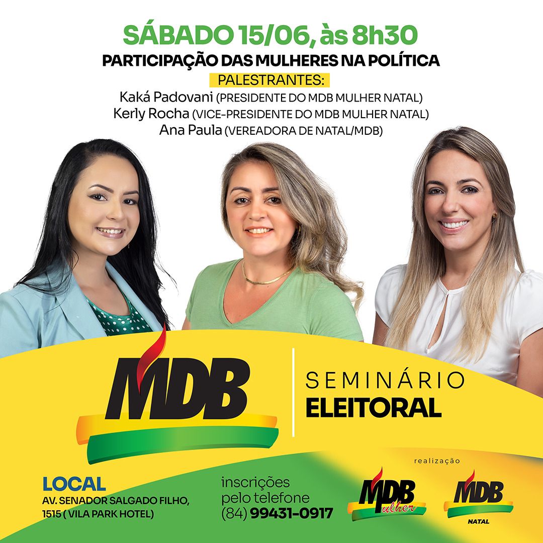 Seminário Eleitoral do MDB promove participação feminina na política