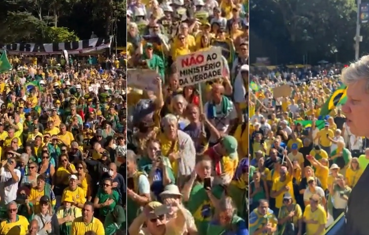 Sem Bolsonaro, Avenida Paulista pede impeachment de Lula e Moraes