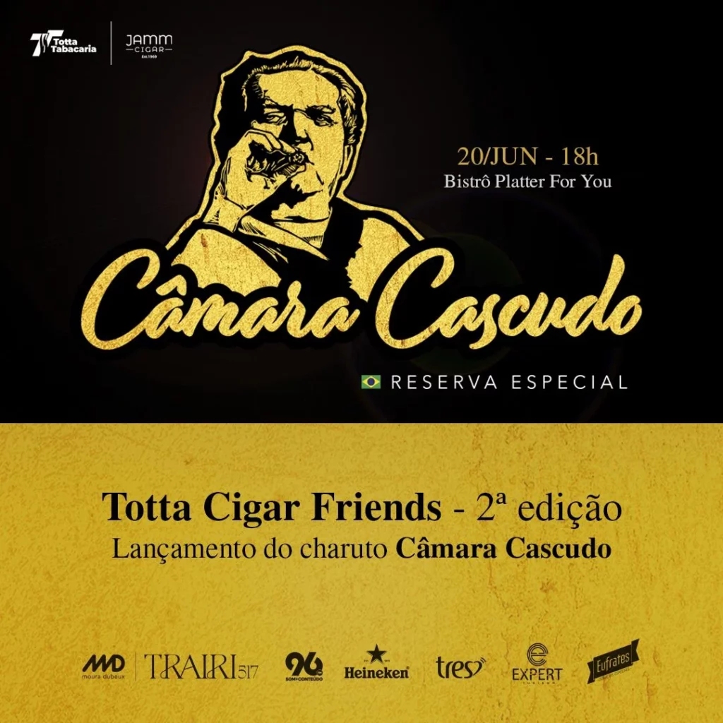 Tota Barbosa lança nesta quinta-feira os Charutos Câmara Cascudo em noite com jantar harmonizado e música