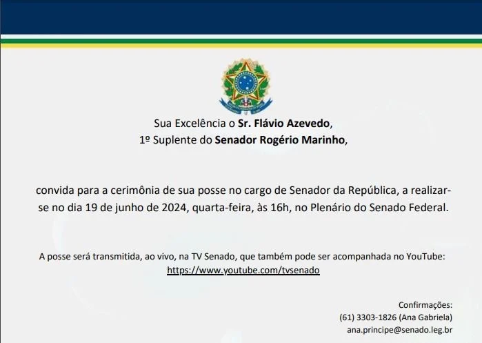 Ex-ministro Henrique Alves prestigiará posse de Flávio Azevedo no Senado nesta quarta-feira