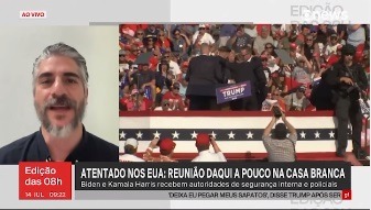 Comentarista da GloboNews duvida de atentado contra Trump e leva invertida ao vivo