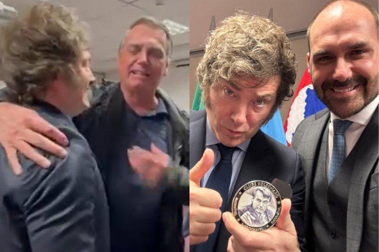 Bolsonaro presenteia Milei com medalha de “imbrochável” em SC