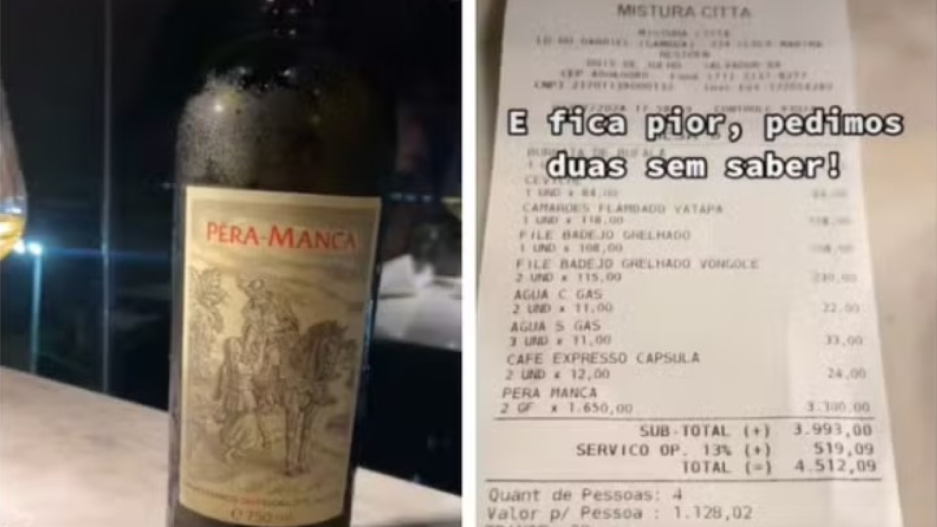 Amigos recebem convite de restaurante baiano após confusão com valor de vinho