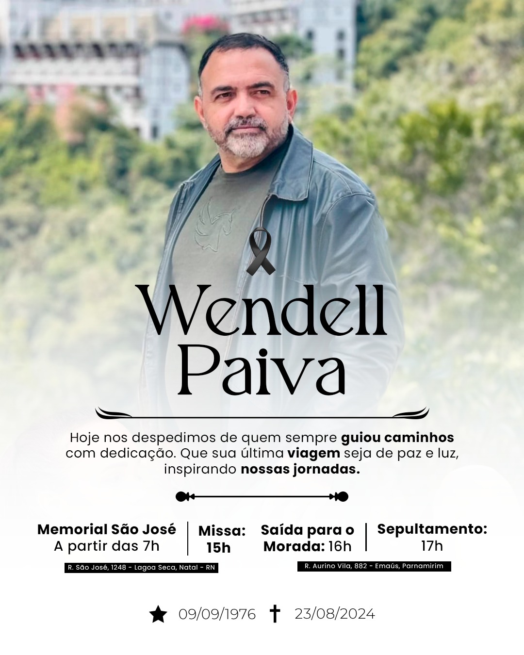 Corpo do empresário e jornalista Wendell Paiva será velado neste sábado (24)